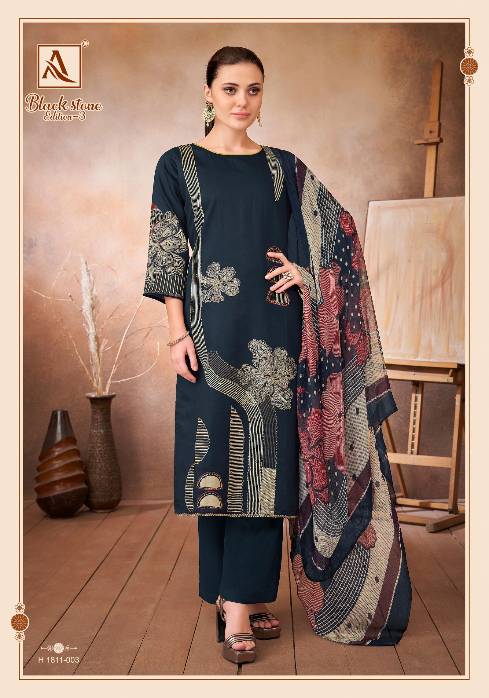Black Stone 3 By Alok Suit Jam Cotton Printed Dress Material Wholesale Online